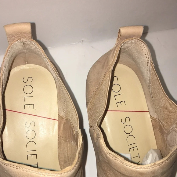 Sole Society Nancy Tan Stacked Heel Booties - Picture 5 of 7